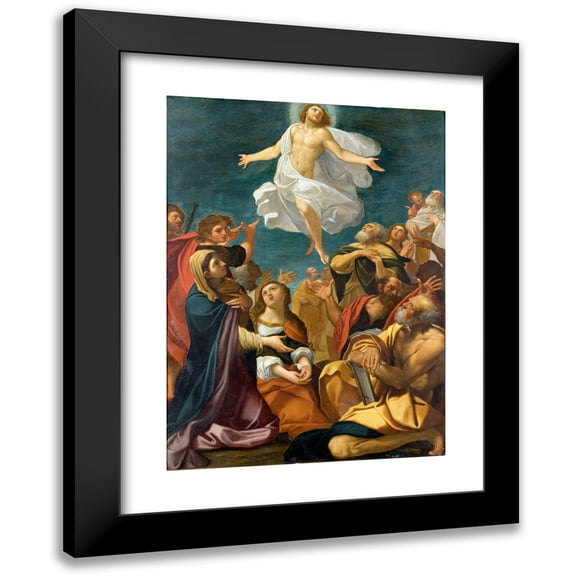 Giacomo Cavedone 11x14 Black Modern Framed Museum Art Print Titled - Ascension of Christ (circa 1640)
