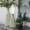 thumbnail image 2 of LuxenHome Set of 2 Vintage Gray and Green Metal Bottle Vases, 2 of 6
