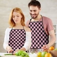 thumbnail image 5 of Black and Pink Checkerboard Pattern Apron-Garden Aprons for Women with Pockets-Cotton Linen Waterproof Kitchen Cooking Gardening Aprons Adjustable for Kitchen,Cooking,BBQ and Salon 33x27 Inch, 5 of 7