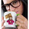 thumbnail image 2 of 3drose, Funny Humorous Woman Girl with a Sign Will Work for Oatmeal, 15oz Two-tone Green Mug, 2 of 6