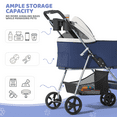 thumbnail image 5 of Magshion Foldable Dog Pet Stroller with Cup Holder, 4 Wheel (Navy Blue), 5 of 12