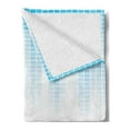 thumbnail image 2 of Modern Soft Flannel Fleece Blanket, Contemporary Geometric Squared Design with Lines Ombre Like Colored Image Print, Cozy Plush for Indoor and Outdoor Use, 60" x 80", White and Blue, by Ambesonne, 2 of 5