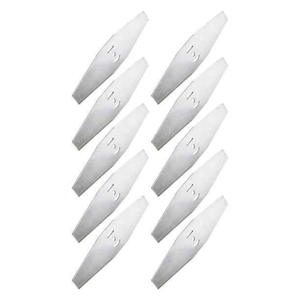 Cuchilla para cortar césped, desbrozadora, cuchilla de acero inoxidable con orificio de instalación de 5 mm 10 piezas rectas