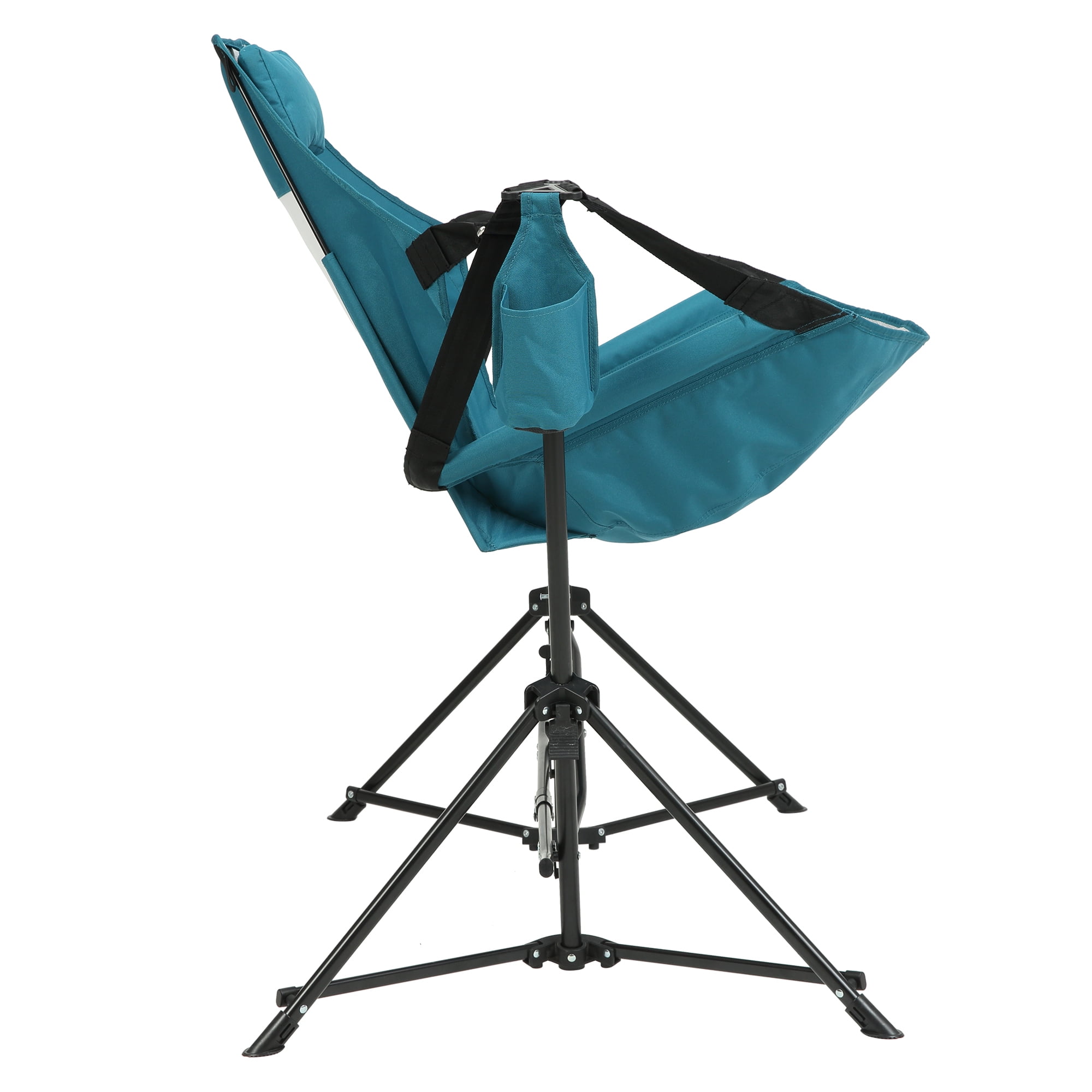 Leumius Hammock Camping Chair,Oversized Folding Camping Chair with Pillow Cup Holder, Recliner with Carry Bag for Outdoor Travel Lawn Backyard,Blue