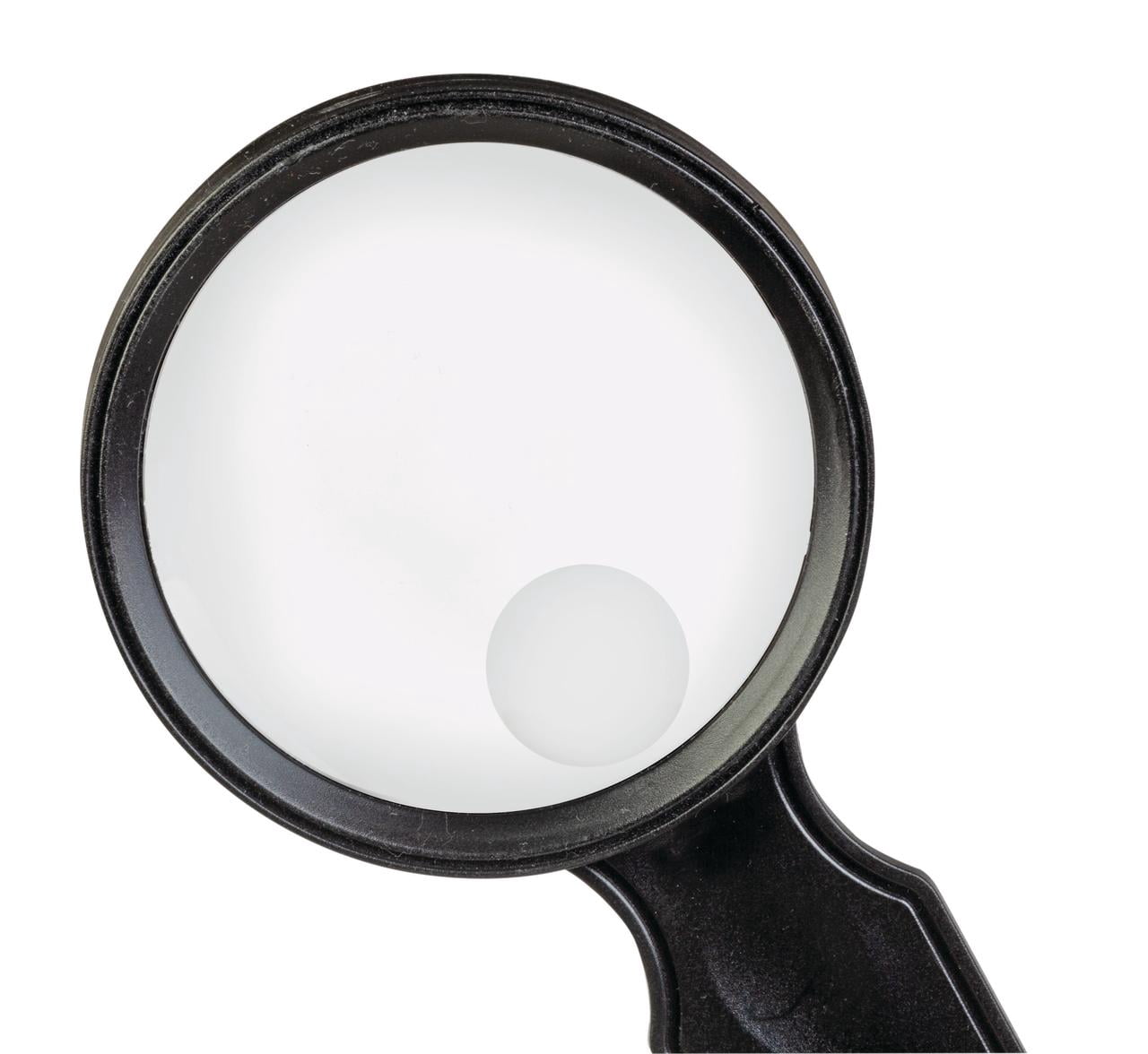 TheraCare 2.5X Handheld Magnifying Glass with 5X Spot Lens, Handheld Magnifier for Reading, Hobbies & Crafts, Scratch-Resistant, Lightweight, 2.75" Lens