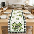 thumbnail image 5 of St. Patrick's Day Shamrock Linen Table Runner - Four-Leaf Clover Irish Table Flag, Festive Linen Table Cloth for Irish Holiday & Party Table Decor, 5 of 5