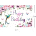 thumbnail image 3 of 7x5ft Hummingbird Birthday Backdrop Spring Watercolor Floral Background Girl Happy 1st Birthday Party Supplies Colorful Butterflies Decoration Photo Booth Props, 3 of 10