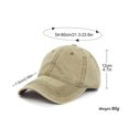 thumbnail image 2 of Baseball Cap Vintage Cotton Washable Adjustable Classic Hat - Khaki, 2 of 6