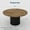 Brown, variant on 47 Inch Round Dining Table for 4-6 People, Waveform Metal Pedestal Base Kitchen Table, Farmhouse Circle Dining Table