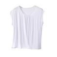 thumbnail image 1 of BLVB T-Shirts de Pyjama en Modal Ultra Doux pour Femmes, Coupe Ample, Col Ras du Cou, Hauts Décontractés de Détente, Manches Cap, T-Shirts de Nuit pour Femmes, 1 of 4