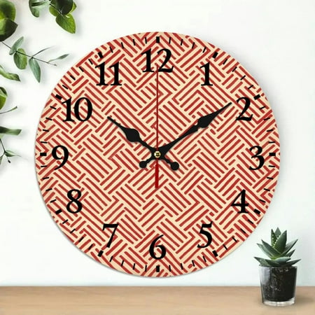 Pratyus Optical Illusion Wall Clock Silent Mechanical Movement for Living Room Decor 10 Inches Frameless Round Analog Decorative Clock for Bedrooms and Kitchens 10x10in