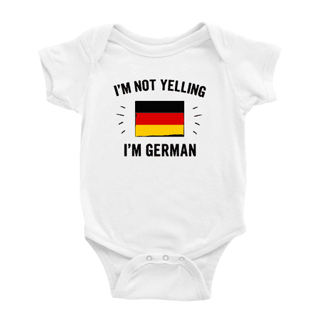 

I m Not Yelling I m German Baby Bodysuit Newborn Clothes Outfits (White 3-6 Months)