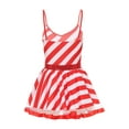 thumbnail image 4 of Eandarui Women's Candy Cane Tutu Dance Dress Sequins Adorned Stripe Print Christmas Fancy Dress Up Red 3XL, 4 of 7