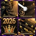 thumbnail image 4 of Golden New Year Banner Jeweled Crown 2026 Display Sparkling Stars Black Background Crown Backdrop for New Year Party Holiday Celebration Indoor Decoration, 4 of 9