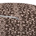 thumbnail image 3 of Damask Pouf Cover with Zipper, Classic Baroque Medieval Renaissance Motif Swirly Branches Oriental Flower Design, Soft Decorative Fabric Unstuffed Case, 30" W X 17.3" L, Rose Brown, by Ambesonne, 3 of 5