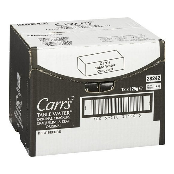 Carrs Table Water Crackers, Bite Size | 125G/Unit, 12 Units/Case