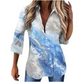 thumbnail image 1 of Chemise Boutonnée pour Femmes à Col, Manches Longues, Blouse Tendance à Imprimé Floral, Décontractée et Ample, Tunique d'Automne pour Sorties, 1 of 5