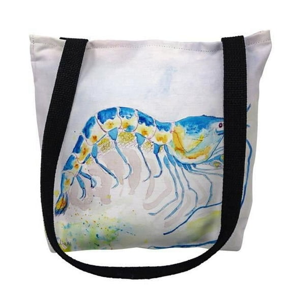 Betsydrake TY753G 18 x 18 in. Blue Shrimp Tote Bag - Large