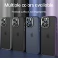 thumbnail image 6 of ELEHOLD for iPhone 14 Pro Max Case,Military Grade Drop Protection Frosted Translucent Back Metal Camera Protection Anti-Fingerprint Shockproof Protective Phone Cover for iPhone 14 Pro Max,Darkblue, 6 of 6
