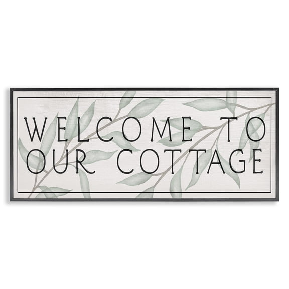 Stupell Industries French Country Rustic Cottage Welcome Black Framed Giclee Art, 24 x 10, by Lil' Rue