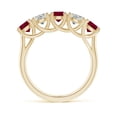 thumbnail image 2 of ANGARA Natural Half Eternity Five Stone 1.38 ct Ruby and Diamond Wedding Band in 14K Yellow Gold for Women (Size-4.5mm) | July Birthstone, Anniversary, Jewelry Gift for Women | Natural Ruby Ring, 2 of 9