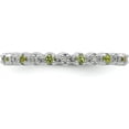 thumbnail image 3 of Avariah Solid Sterling Silver Stackable Expressions Peridot & Diamond Ring - Ring Size 5.0, 3 of 7