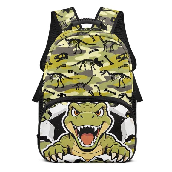 HUIACONG Dinosaur Print Large Capacity Lightweight Water-Resistant School Backpack for Students Ages 6-18, Durable Bookbag for Elementary Middle High School Boys Girls Back to School Gift