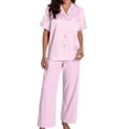 thumbnail image 2 of Lounge Sets for Women BWASD Cozy Satin Printed Pajama Set Short Sleeve Top and Pants Home Wear Sleepwear Halloween Autumn Holiday Night for Halloween Funny Gift ,M, 2 of 4