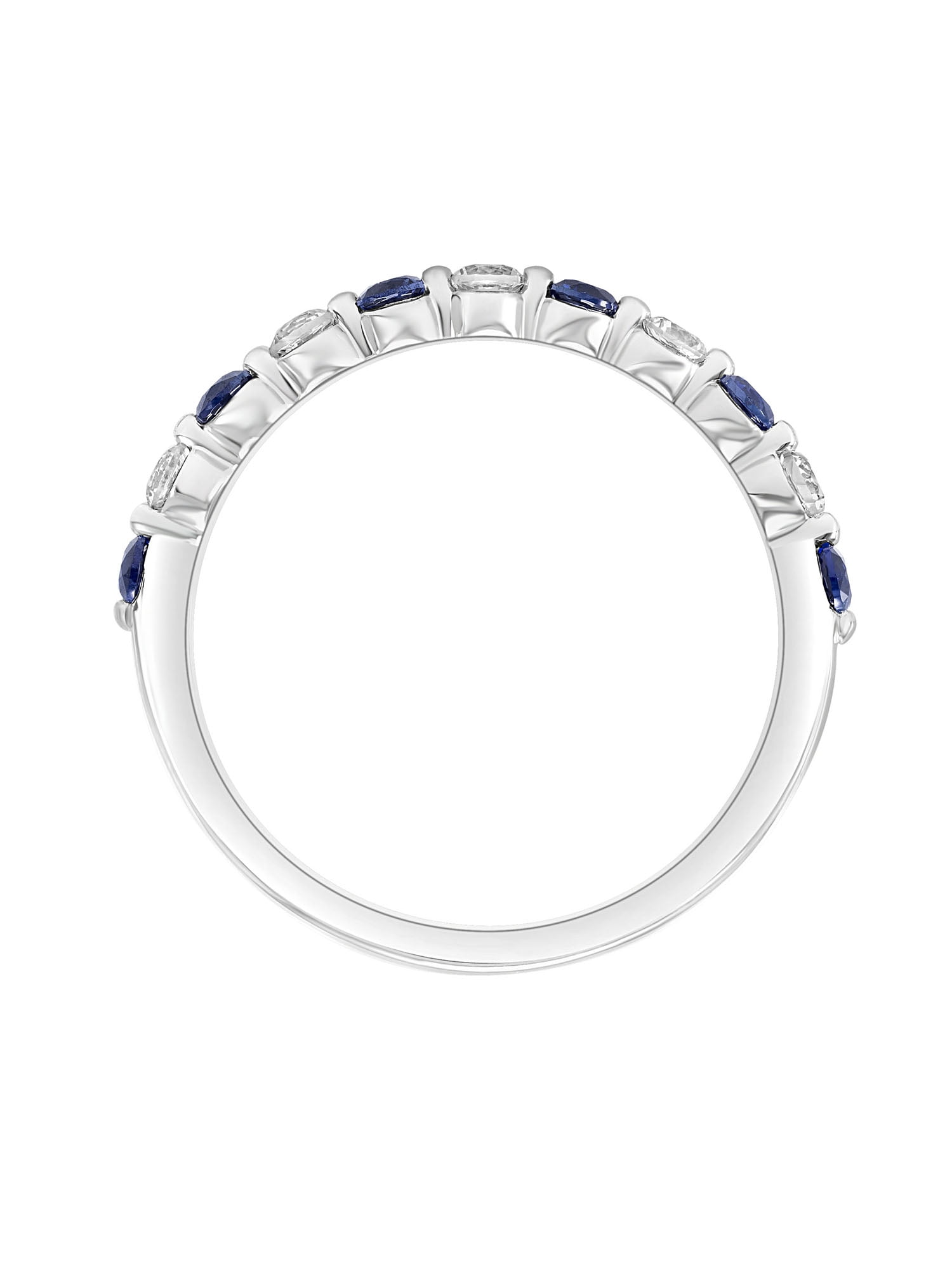 Keepsake Semi-Eternity Round Rings, Sterling Silver, 9", White Sapphire
