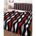 thumbnail image 3 of Quilts Queen Size Bedding Set, Red Grey Striped Lightweight Quilted Comforter, Modern Abstract Geometric Stripes Soft Reversible Bedspread Coverlet with Pillow Covers for All Season, 90" x 96", 3 of 7