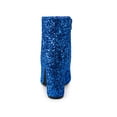thumbnail image 2 of BLISSFUL STEP Women's Glitter Pointed Toe Block Heeled Ankle Boots Royal Blue 5.5, 2 of 8
