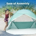 thumbnail image 6 of Beach Tent for 3-4 Person, Large Easy Setup Beach Shade Canopy with UPF 50＋ UV Protection, Portable Shade Tent with 3 Ventilating Mesh Windows for Outdoor, Picnics, Fishing, 6 of 9
