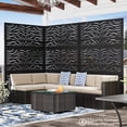 thumbnail image 3 of Modern Shade 4x6 FT Metal Privacy Screen, Freestanding Outdoor Decorative Panel, (Ripple Flow), 3 of 7