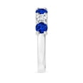 thumbnail image 3 of ANGARA Lab Grown 1.32 Ct Half Eternity 7 Stone Sapphire & Lab Diamond Wedding Ring for Women in 14K White Gold (Size-4mm) | Anniversary, Jewelry Gift for Women | Lab-Grown Blue Sapphire Ring, 3 of 8