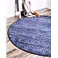thumbnail image 3 of Unique Loom Del Mar Collection Tapis de Transition Rond Contemporain, 8 Pieds, Bleu Marine/bleu, 3 of 5