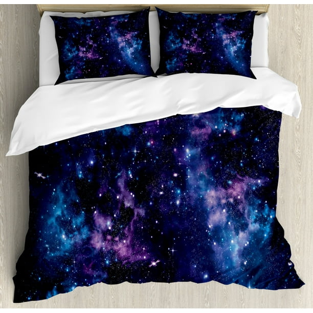 Space Duvet Cover Set Mystical Sky With Star Clusters Cosmos