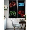 thumbnail image 4 of Game Theme Sheer Curtains 63 Inches Long 2 Panels Game Controller Light Filtering Semi Sheer Window Curtains Drapes for Bedroom Living Room 52"x63", 4 of 7