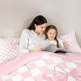 thumbnail image 4 of Manfei Lovely Bownot Print Twin Comforter Sets,Letter A Bedding Set,Pink,Pink Reversible,2 Pieces,1 Comforter and 1 Pillowcase, 4 of 7