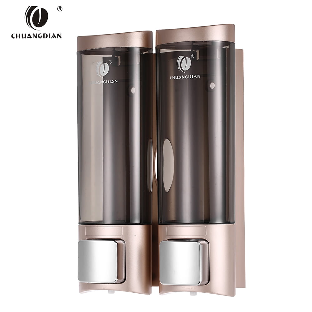 CHUANGDIAN Manual Dispenser Wall Mount Double Liquid Shampoo Shower Gel