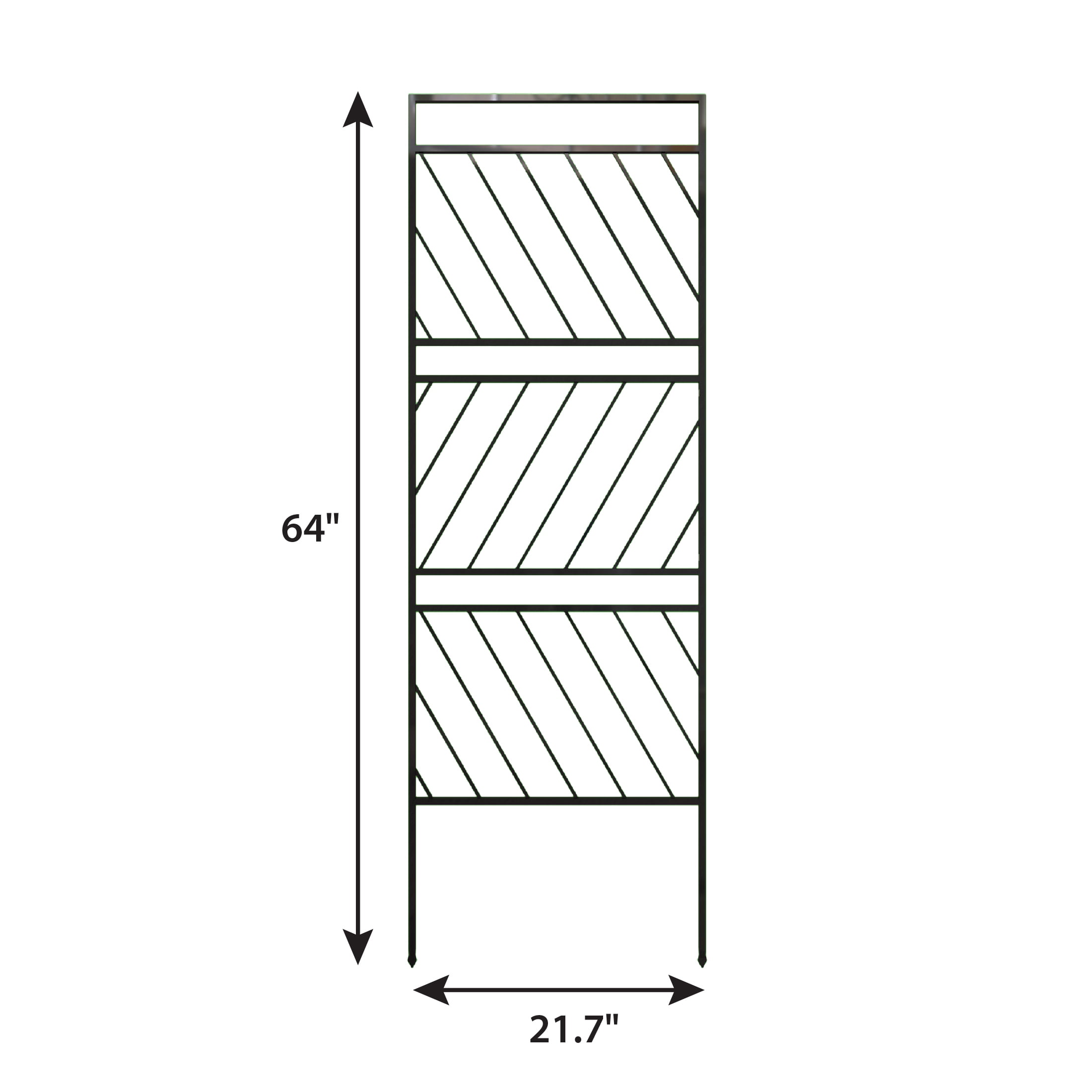 Expert Gardener 64in H x 21.7in W Garden Trellis with Chevron Pattern, Black Powder Coated Steel