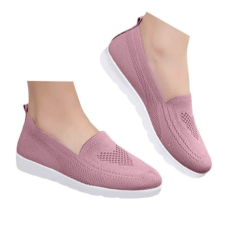Mepaouo Women s Mesh Flats Shoes Breathable Casual Slip on Shoes Work Walking Flat Loafers Shoe