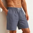 thumbnail image 5 of hlysgo Swim Shorts for Men Elastic Waist Loungewear Lightweight Breathbable Short Pj Sleeping Comfy Cozy Shorts with Pockets Dark Blue,M, 5 of 5