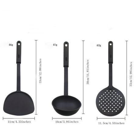 

3PCS Nylon Spatulas Spoon Strainer For Nonstick Cookware Heat Resist Spatulas For Kitchen