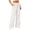White, variant on Wide Leg Corduroy Pants for Women Casual Lounge Drawstring Elastic Waist Work Pants with Pockets