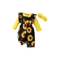 thumbnail image 4 of KidPika 3PCS Newborn Kid Baby Girl Clothes Shirt Romper Pants Headband Floral Outfit Set, 4 of 5