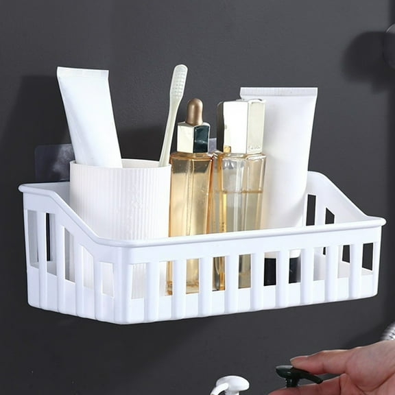 No Drill Hanging Bathroom Shelf Organizer, Rotating Shower Caddy Rack for Shampoo, Soap, Conditioner, Space-Saving Bathroom Storage Basket, Modern Elegant Shower & Toilet Organizer, Easy Install