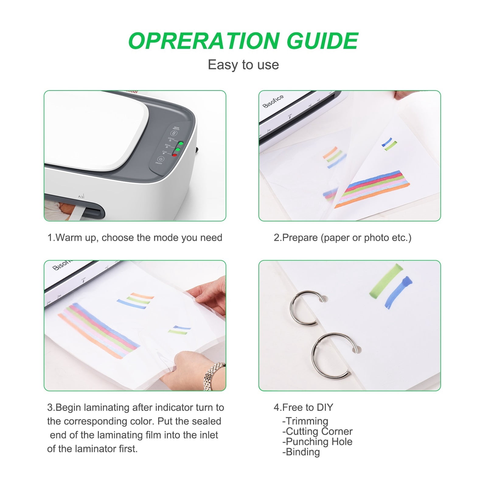 Desktop Laminator Machine Set A3 Size Multifunctional Hot And Cold Lamination 2 Roller System 12.5 Inches Max Width Paper Cutter