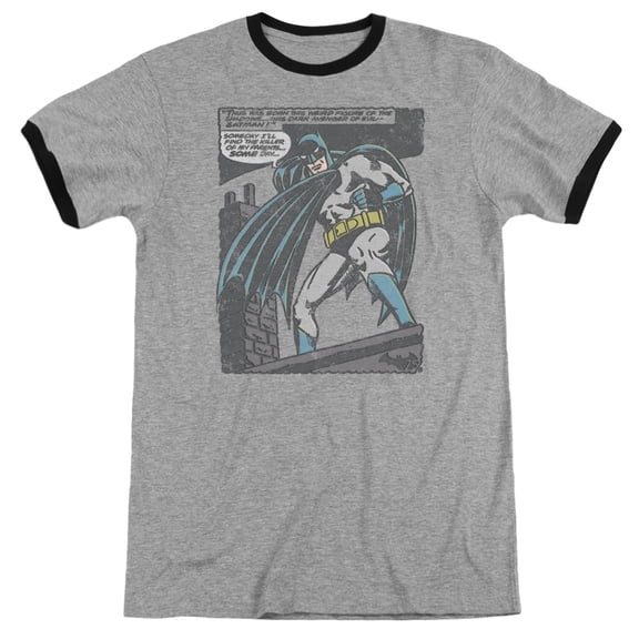 Batman Bat Origins Adult Ringer T-Shirt Heather Black