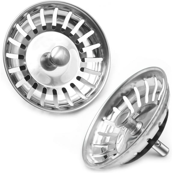 2 PCS Kitchen Sink Strainer - Sink Drain Stopper - Kitchen Sink Plug with Anti-Clogging Basket (78mm for Round Hole)