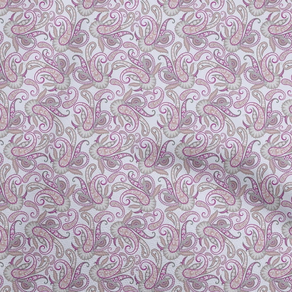 oneOone Georgette Viscose Pink Fabric Asian Paisley Sewing Fabric By The Yard Printed Diy Clothing Sewing Supplies 42 Inch Wide